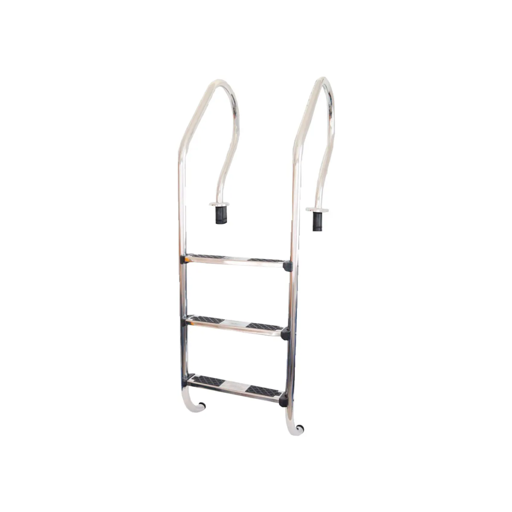 ESCALERA MOD. CONFORT 3 PELDAÑOS AC. INOX. C/ANCL